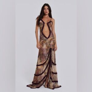 Jaded London leopard print maxi dress - 0